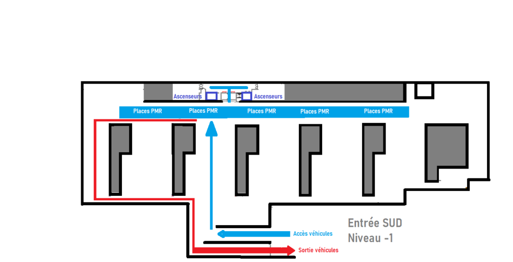 plan sous sol parking PMR